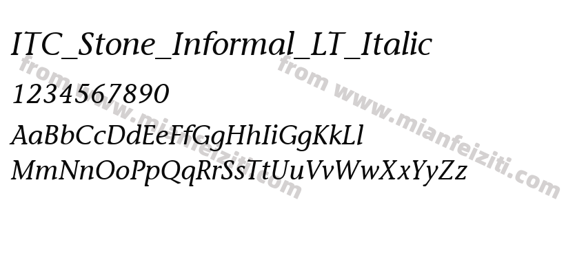 ITC_Stone_Informal_LT_Italic字体预览