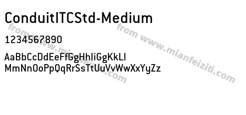 ConduitITCStd-Medium字体预览
