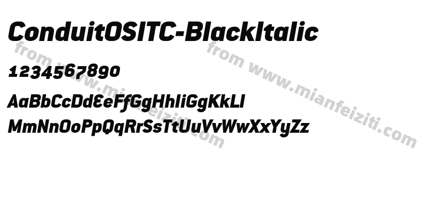 ConduitOSITC-BlackItalic字体预览
