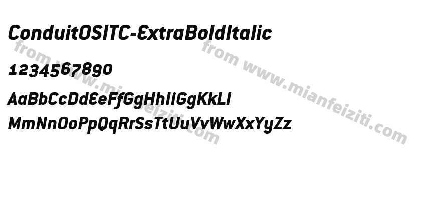 ConduitOSITC-ExtraBoldItalic字体预览