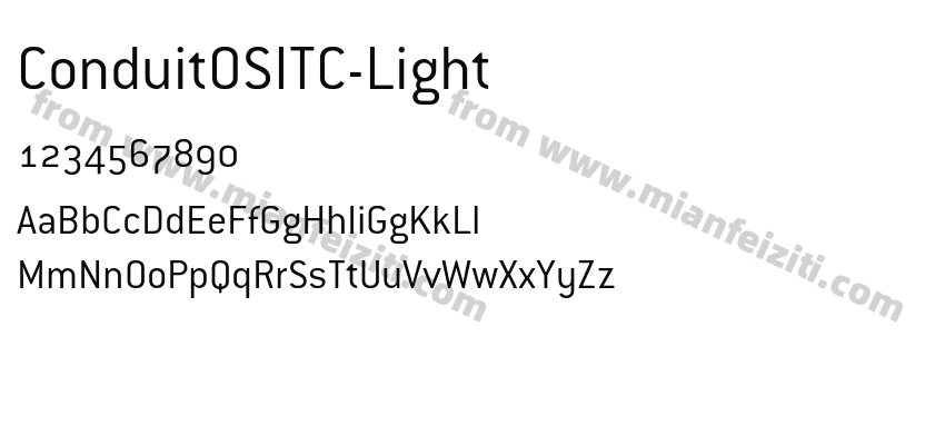 ConduitOSITC-Light字体预览
