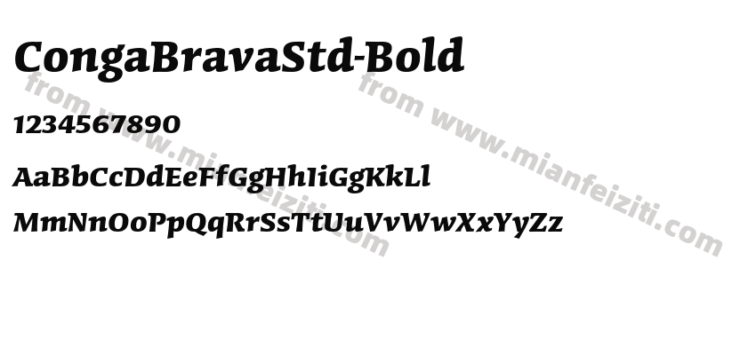 CongaBravaStd-Bold字体预览