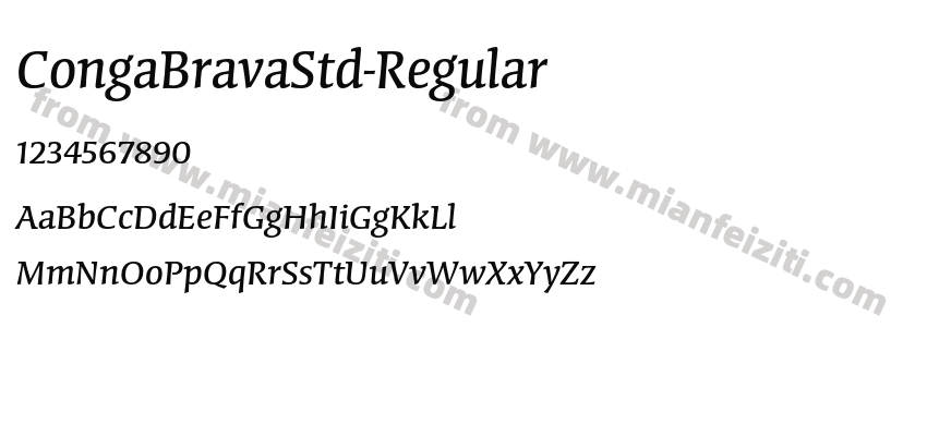 CongaBravaStd-Regular字体预览