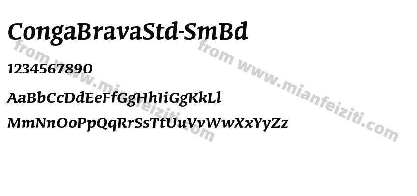 CongaBravaStd-SmBd字体预览