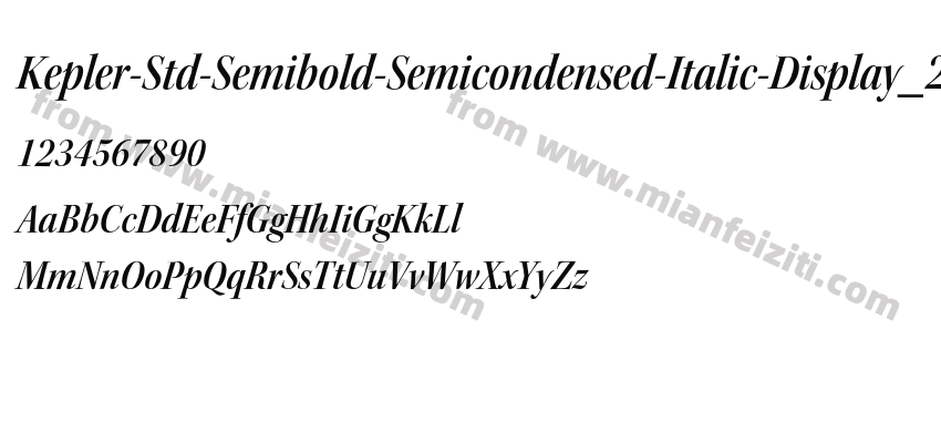 Kepler Std Semibold Semicondensed Italic Display_26198预览图2