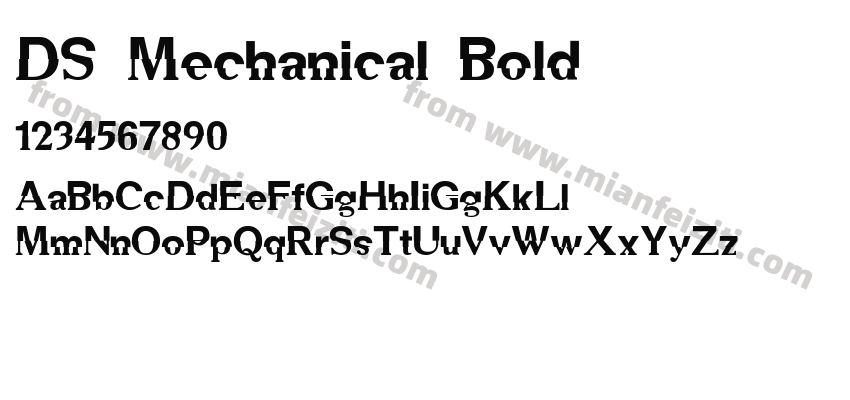 DS Mechanical Bold字体预览