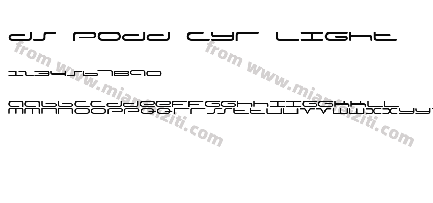 DS Podd Cyr Light字体预览