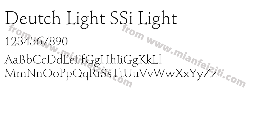 Deutch Light SSi Light字体预览