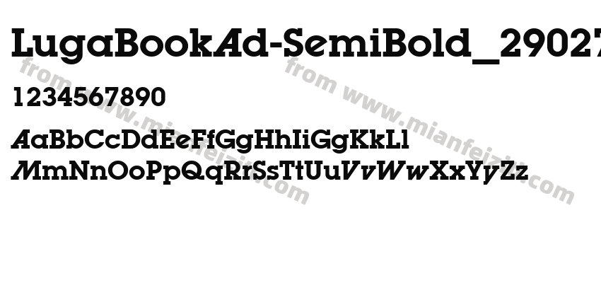 LugaBookAd-SemiBold_29027字体预览