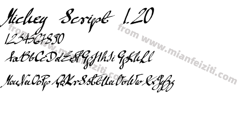 Mickey Script 1.20字体预览