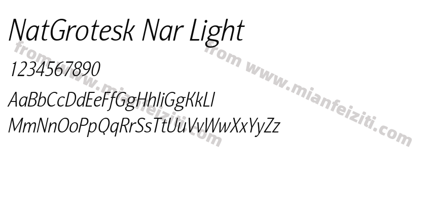 NatGrotesk Nar Light字体预览