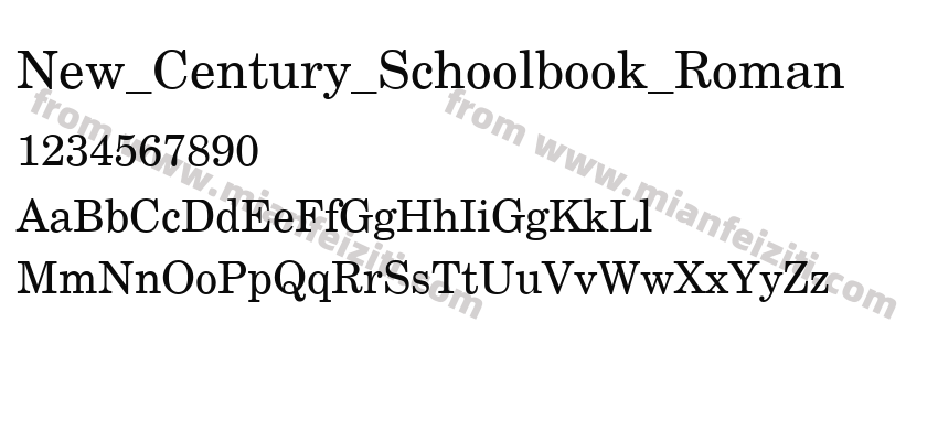 New_Century_Schoolbook_Roman字体预览