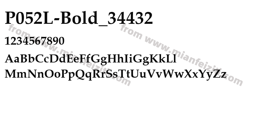 P052L-Bold_34432字体预览