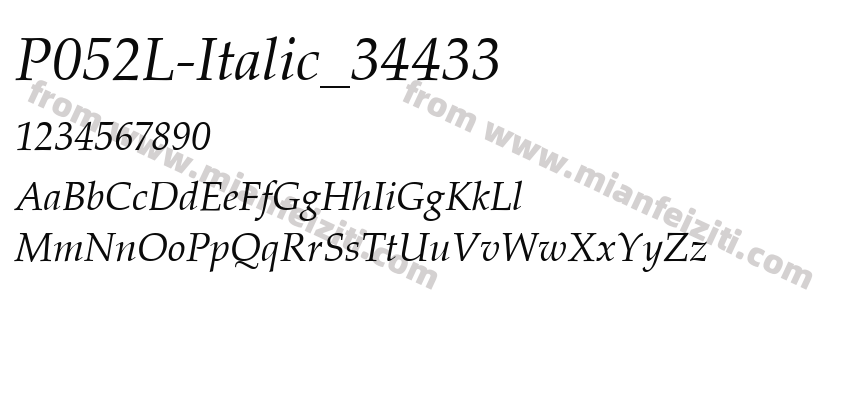 P052L-Italic_34433字体预览