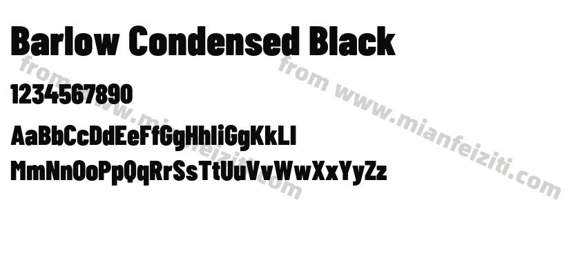 Barlow Condensed Black字体预览