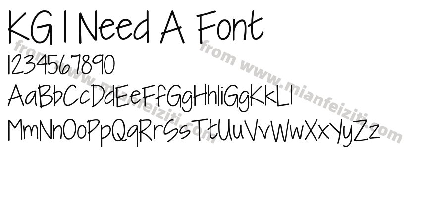 KG I Need A Font字体预览