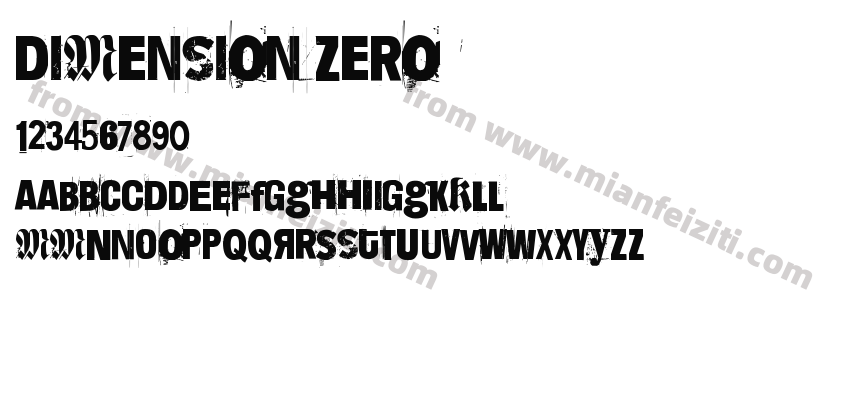 Dimension Zero字体预览