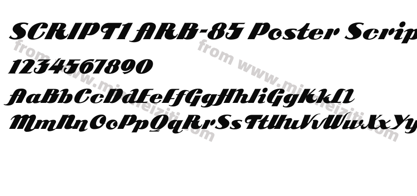 SCRIPT1 ARB-85 Poster Script字体预览