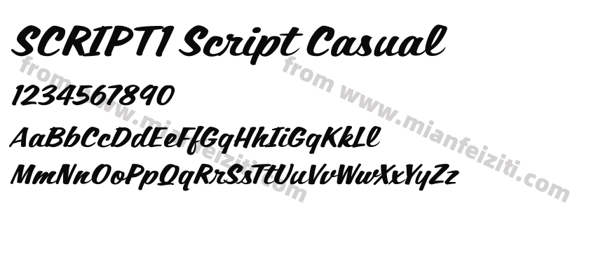 SCRIPT1 Script Casual字体预览