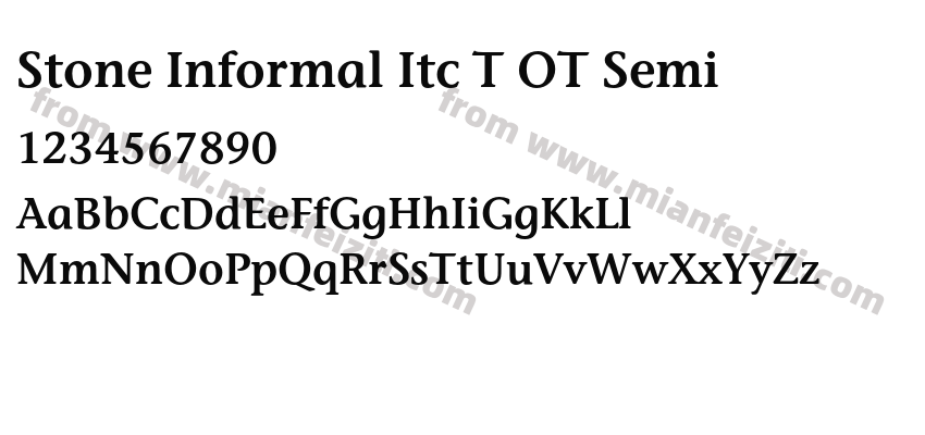 Stone Informal Itc T OT Semi字体预览