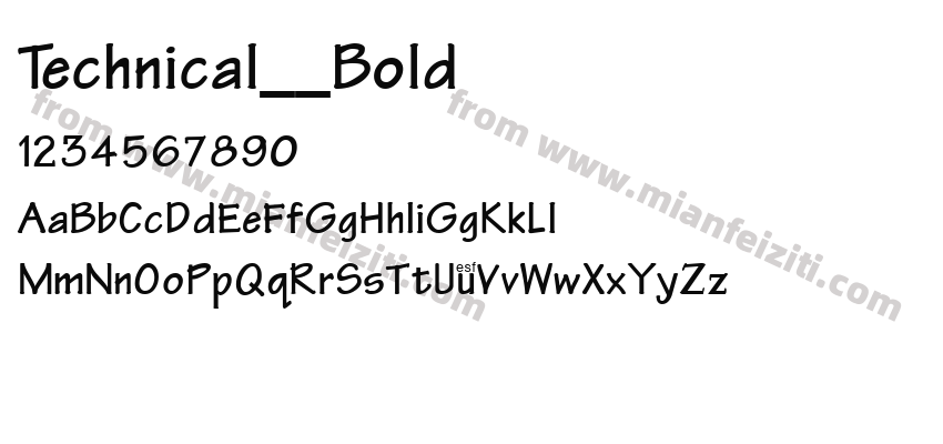 Technical__Bold字体预览