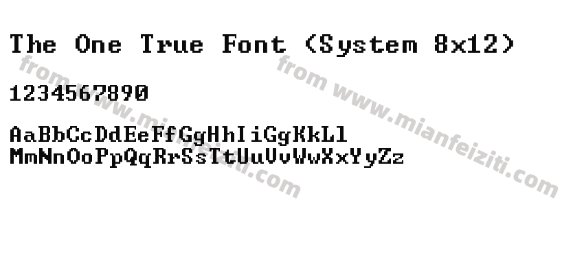 The One True Font (System 8x12)字体预览
