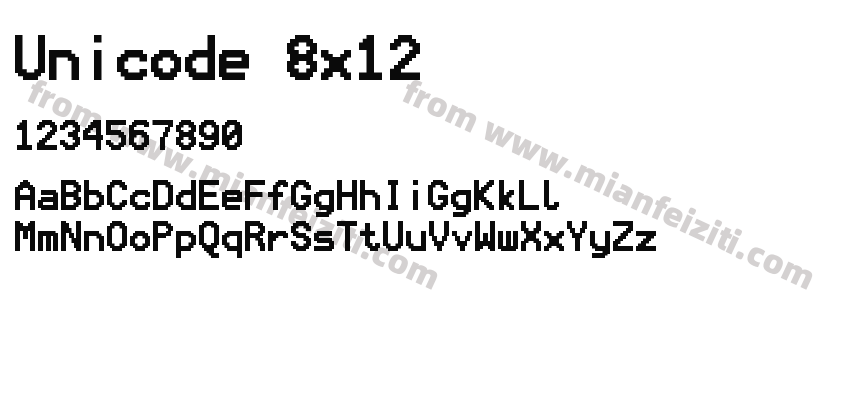 Unicode 8x12字体预览