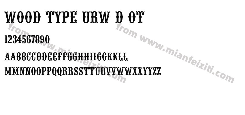 Wood TypeURWDOT Regular预览图2