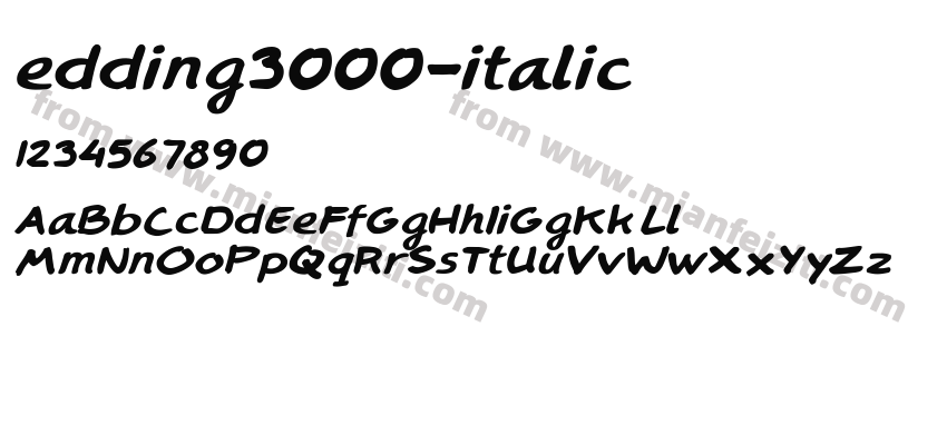 edding3000-italic字体预览