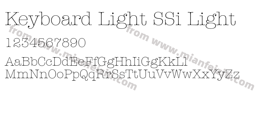 Keyboard Light SSi Light字体预览