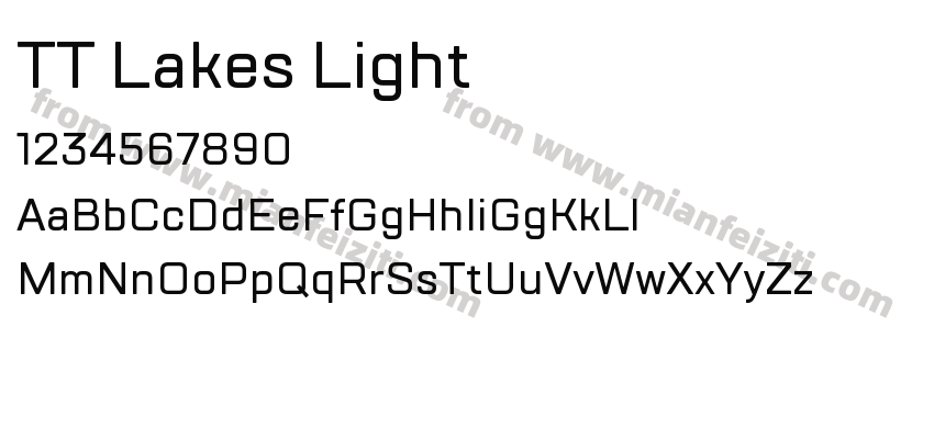 TT Lakes Light字体预览