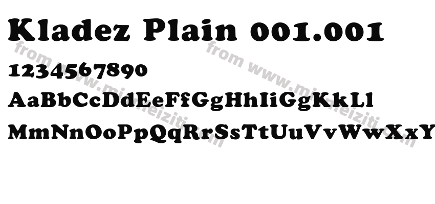 Kladez Plain 001.001字体预览