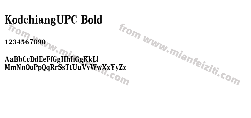 KodchiangUPC Bold字体预览