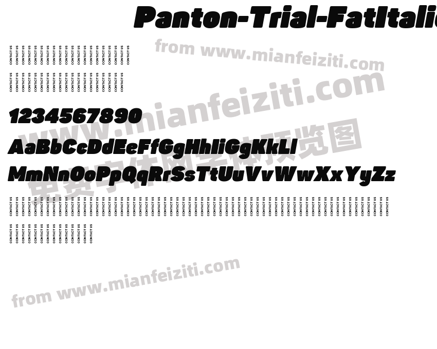 Panton-Trial-FatItalic字体预览