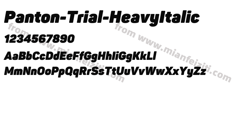 Panton-Trial-HeavyItalic字体预览