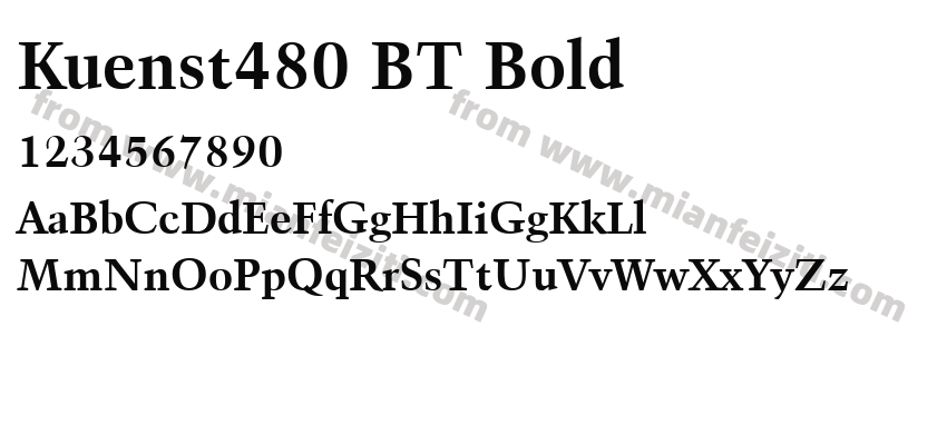 Kuenst480 BT Bold字体预览