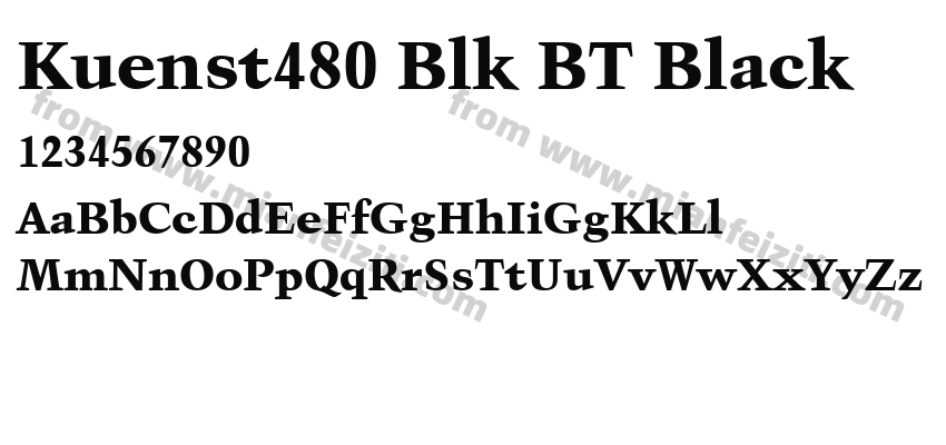 Kuenst480 Blk BT Black字体预览