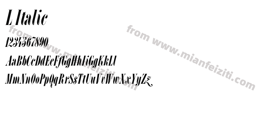 L Italic字体预览