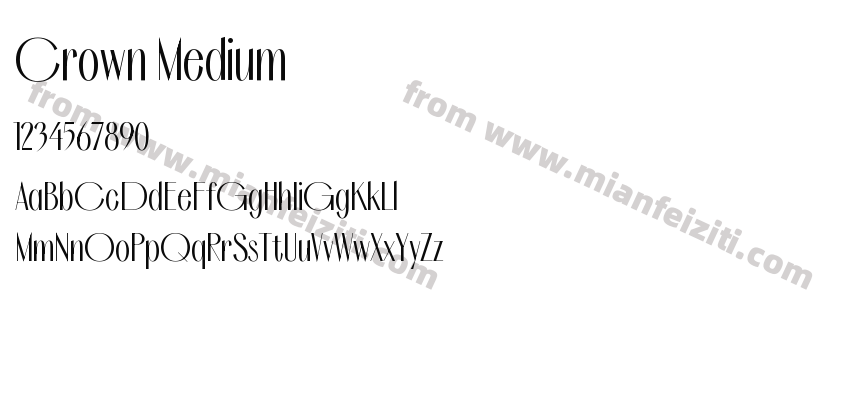 Crown Medium字体预览