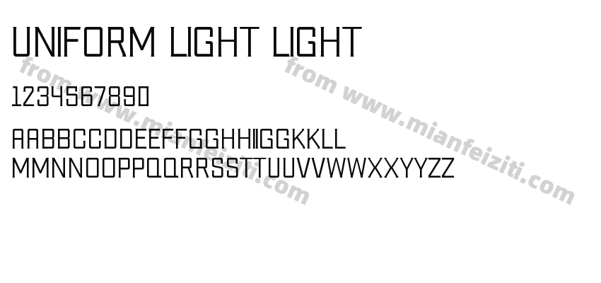 Uniform Light Light字体预览
