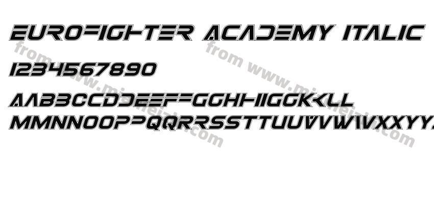 Eurofighter Academy Italic字体预览