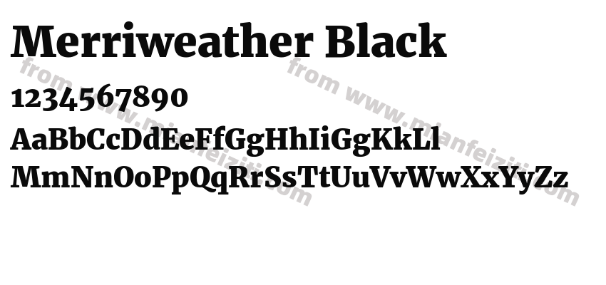 Merriweather Black字体预览