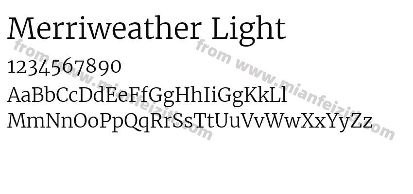 Merriweather Light字体预览