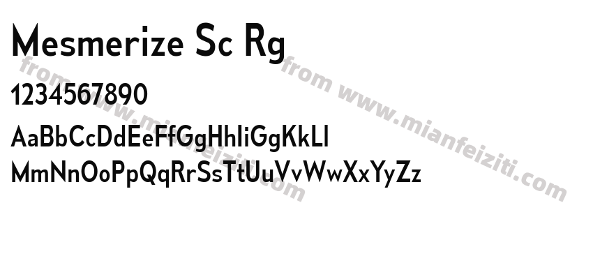 Mesmerize Sc Rg字体预览