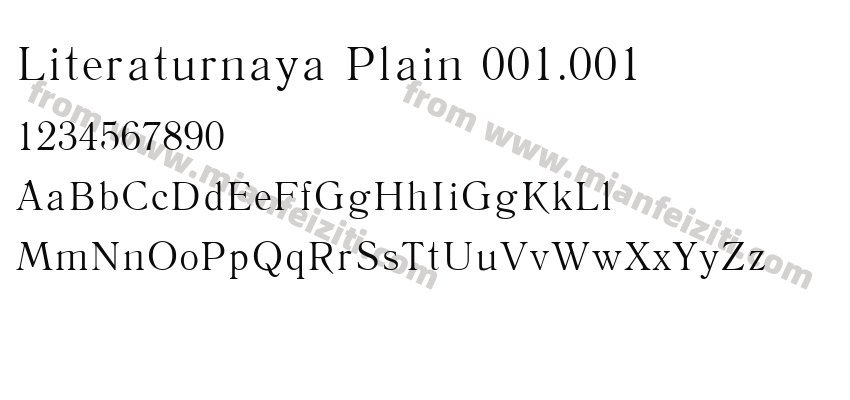 Literaturnaya Plain 001.001字体预览