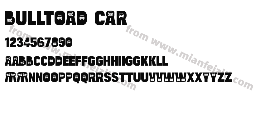 Bulltoad Car字体预览