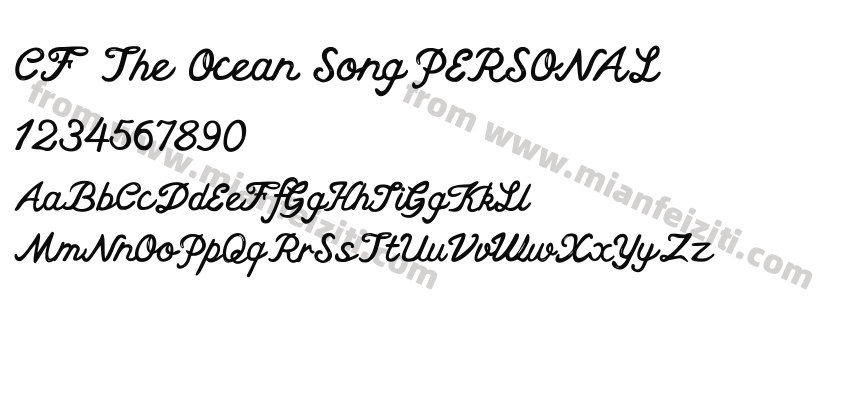 CF The Ocean Song PERSONAL字体预览