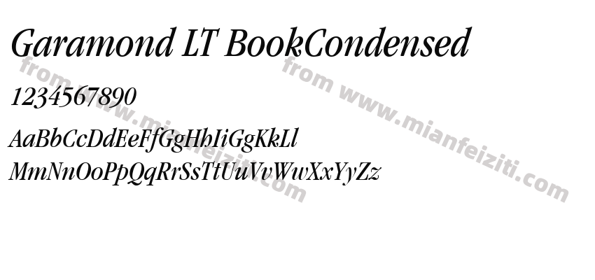 ITC Garamond LT Book Condensed Italic预览图2