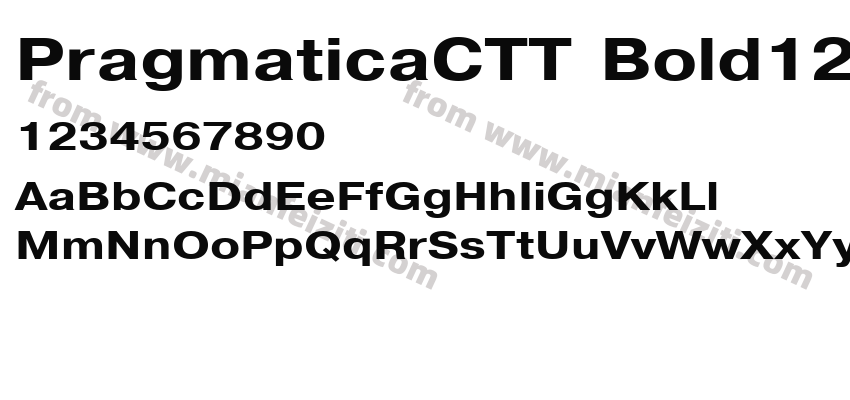 PragmaticaCTT Bold120字体预览
