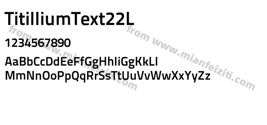 TitilliumText22L字体预览